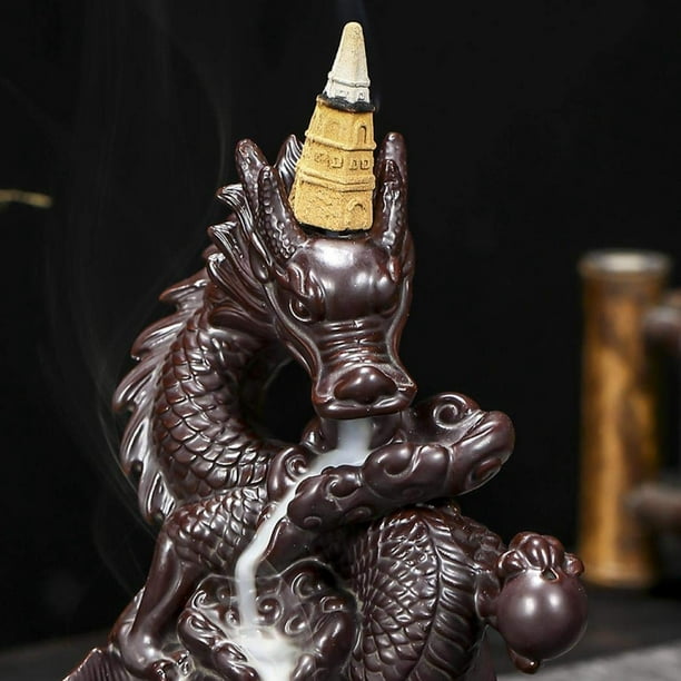 Comprar Quemador de incienso tradicional con forma de dragón oriental,  soporte de cono de incienso de cerámica, práctico y atractivo