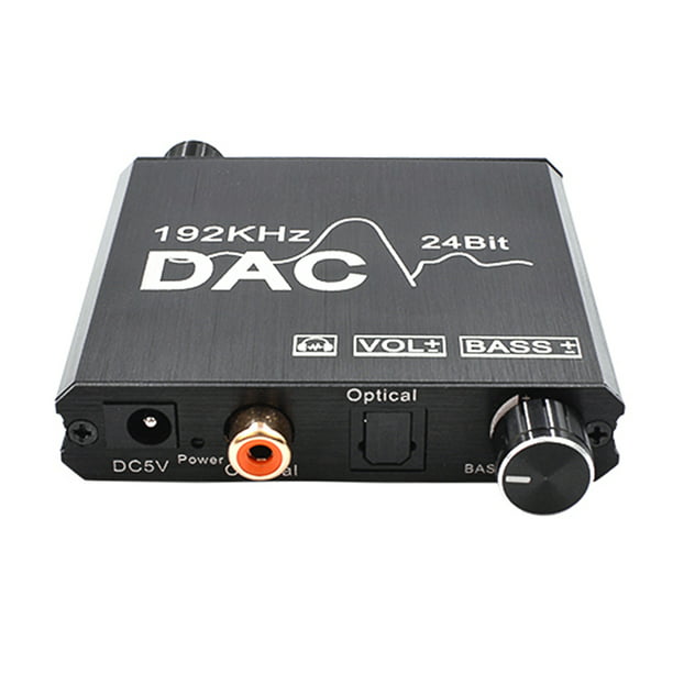 Convertidor de audio digital a analógico de 192 KHz, adaptador de audio  digital óptico coaxial a analógico RCA con fibra óptica y cable USB, para  TV