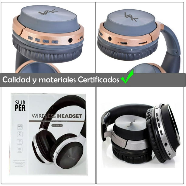 Auriculares Bluetooth plegables para niños con limitación de volumen  inalámbrico/con cable estéreo en la oreja HD con tarjeta SD, radio FM,  micrófono