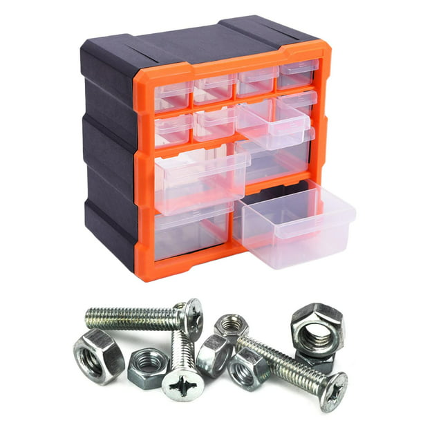 Caja de herramientas Caja de componentes Piezas de plástico Contenedores de  tornillos transparentes combinados D Cola organizador de hardware