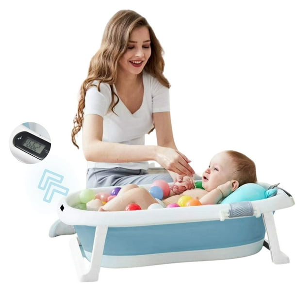 Bañera Tina de Baño con Termómetro Digital Azul DOUX BEBE