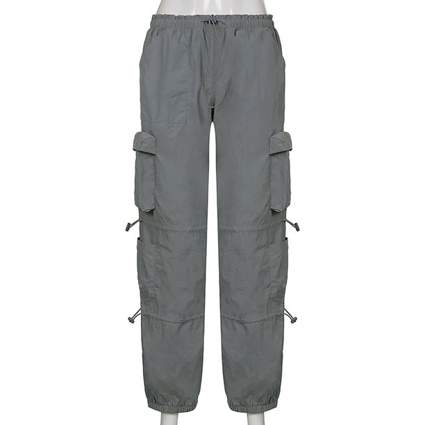 Pantalones largos para mujer, estilo callejero, diseño moderno, sentido,  monos con múltiples bolsillos, cordón elástico, pantalones deportivos de