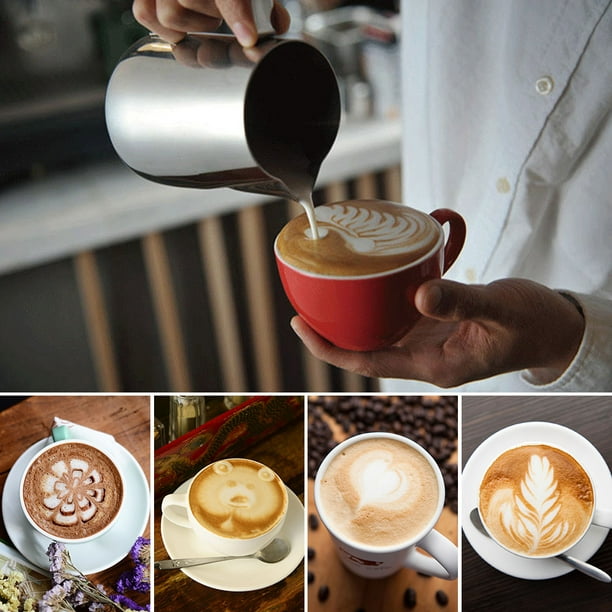 Vaso espumador de leche de acero inoxidable – Jarra para hacer espuma de  café, jarra para hacer espuma de café con leche, jarra de espuma al vapor