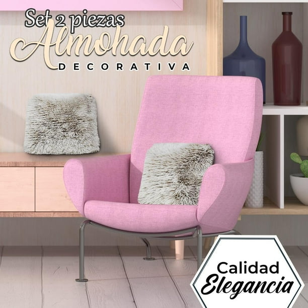 Set de 5 almohadones decorativos ROSA con 2 pelo largo R1 - Tienda  Supervielle