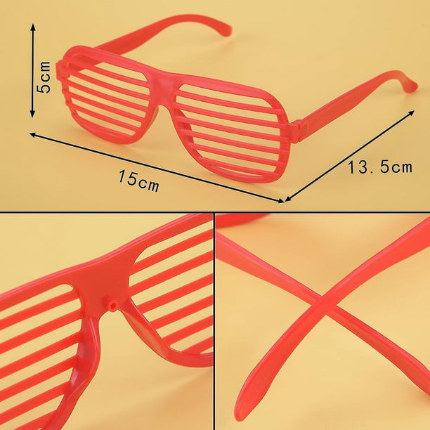 12 piezas de lentes de sol con luces LED intermitentes y ranuradas para  obturador de gafas de sol para fiestas (12)