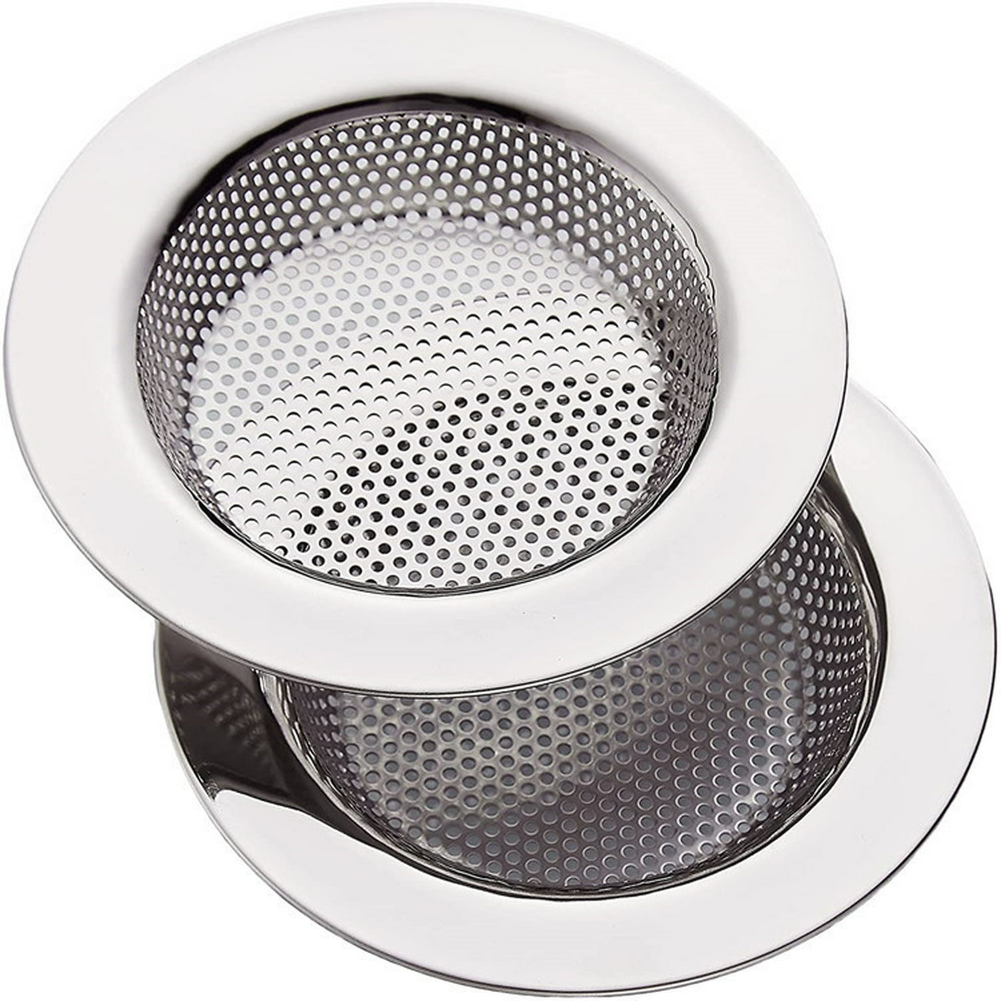 Colador de fregadero de cocina, filtro de drenaje de acero inoxidable,  colador de lavabo de malla con borde ancho grande de 4,5 para fregaderos  de