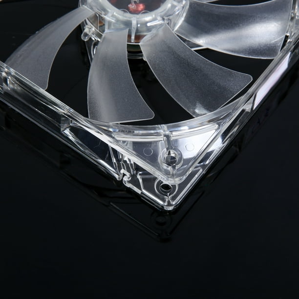Ventilador de enfriamiento de PC de 120MM transparente, LED de 3