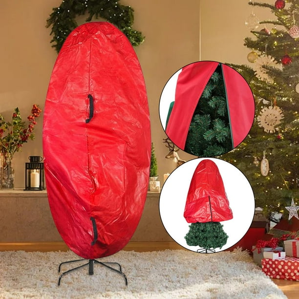 1 Bolsa De Almacenamiento Para Árbol De Navidad, Color Rojo, 7,5 Pies,  Resistente, Extra Grande, Bolsa Organizadora Para Árbol De Navidad  Artificial C