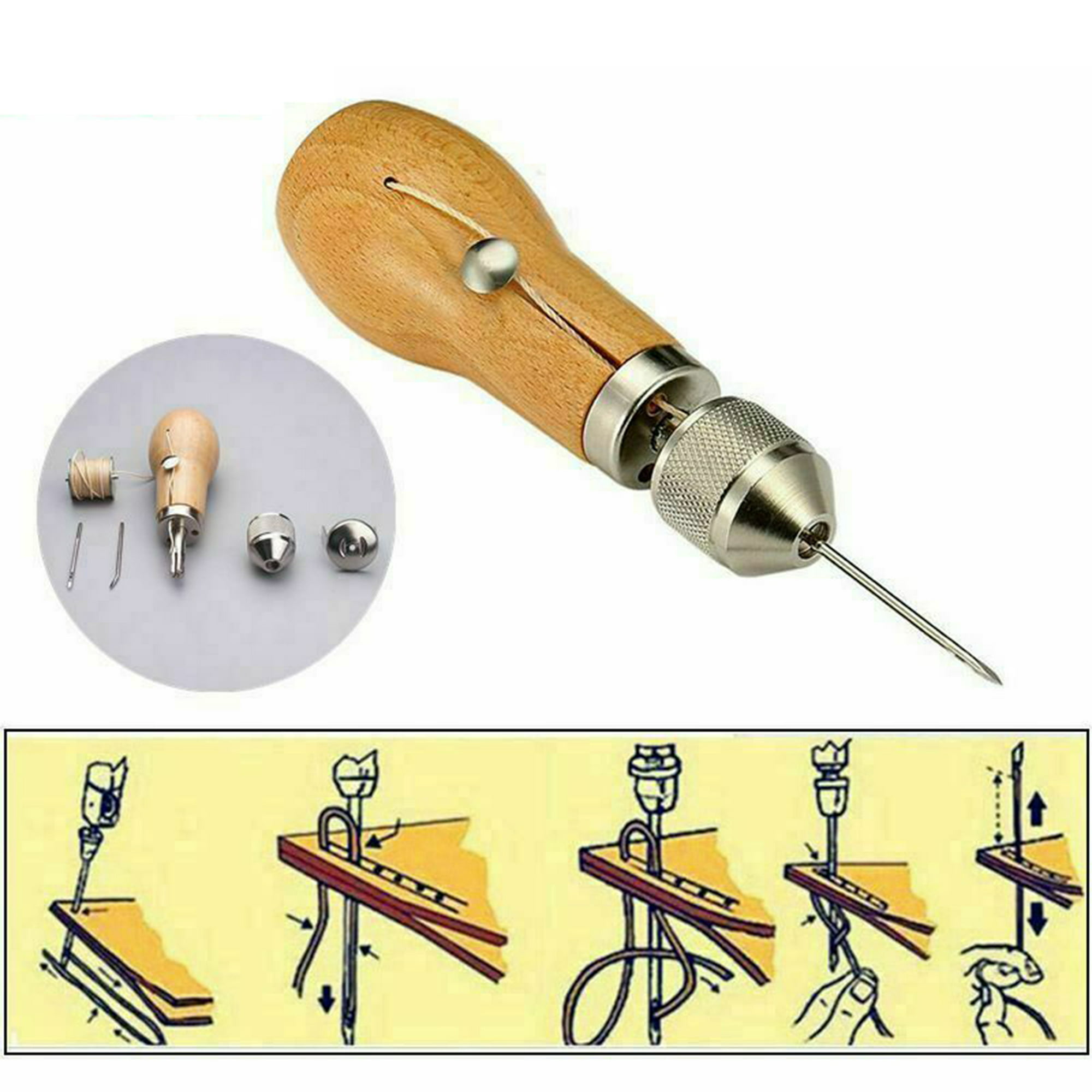 31 piezas de herramientas de trabajo de cuero Kit de herramientas de  artesanía de cuero para costura a mano, juego de estampado
