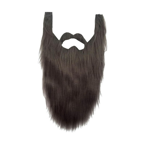 4 barbas falsas, barbas falsas, bigote falso divertido para disfraz de  fiesta de Halloween (negro, blanco, marrón, gris)