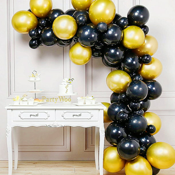 Globos mezclados dorados y negros para decoración de fiesta de cumpleaños,  25 piezas, 40 años, hombre y mujer, aniversario - AliExpress