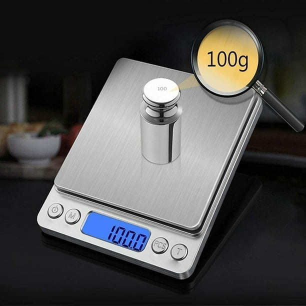 Báscula digital de alta precisión para joyas y alimentos de cocina, peso de  laboratorio, capacidad de 17.64 oz/0.00 oz (17.63 oz/0.001 oz)