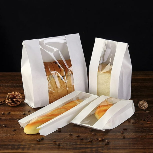 Bolsas de papel kraft para sándwich, 200 unidades, bolsas de papel marrón,  pequeñas bolsas planas enceradas, bolsas de regalo para dulces, galletas