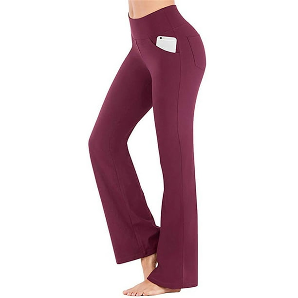 Pantalones de yoga iuga bootcut con bolsillos para muje