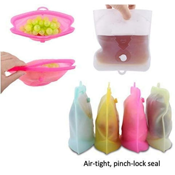 Juego de 6 bolsas de silicona reutilizables para microondas, aptas para  lavavajillas, sin BPA