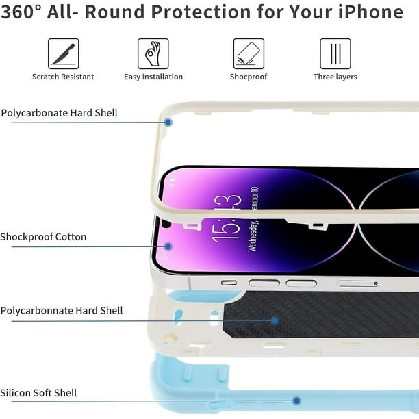 Funda de cuerpo completo con protector de pantalla para iPhone 15