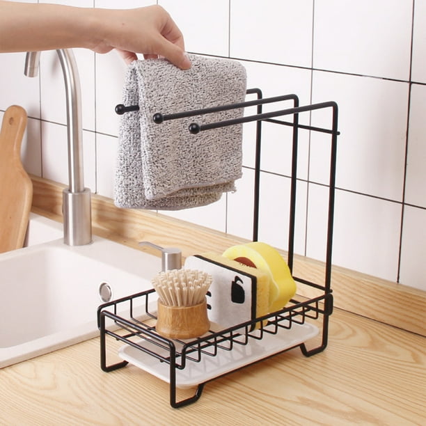 Moyic Soporte para paños de cocina blanco, cocina limpia y ordenada con  toallero de cocina extraíble con forma de gota de agua Organizadores de  utensilios de cocina Negro