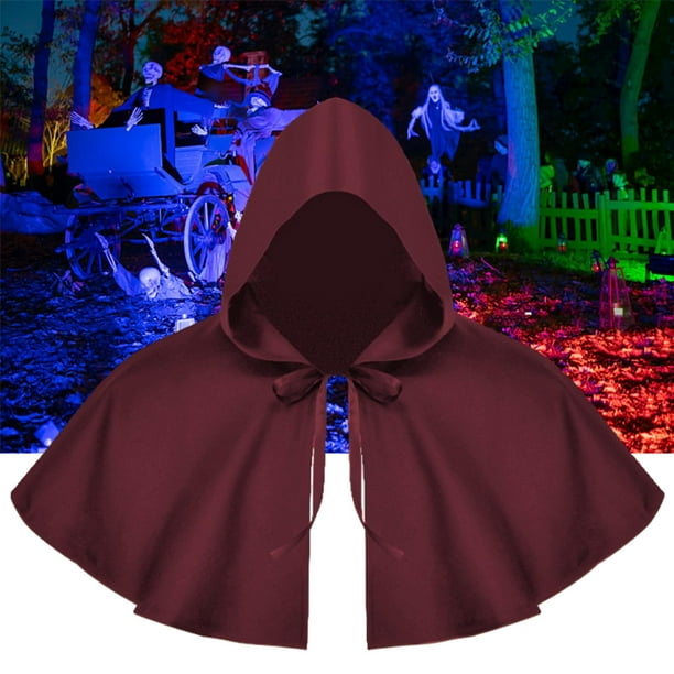 Capa medieval con capucha para mujer, color rojo lavanda y margarita, capa  para hombre, perfecta para Halloween, cosplay, capa con capucha