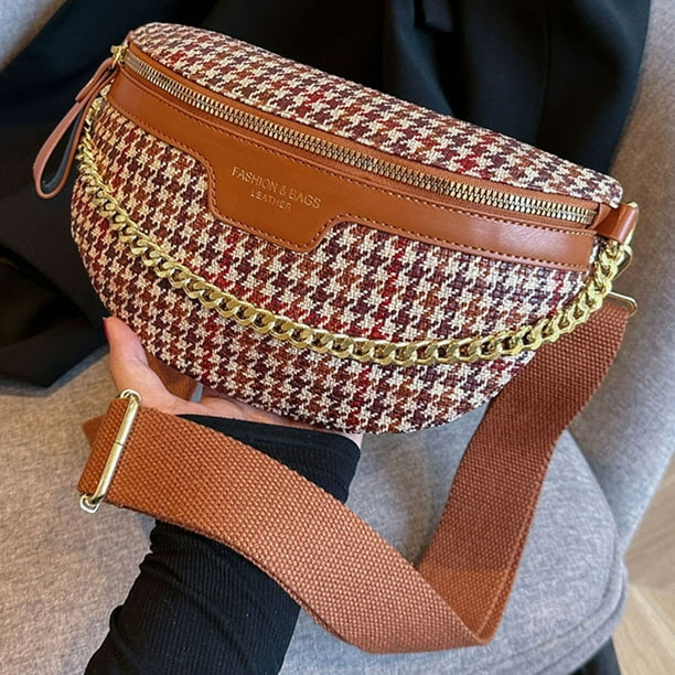 Bolso de Hombro Cangurera para Mujer en Color Marron