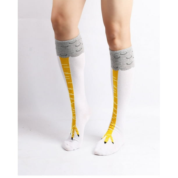 Calcetines divertidos locos con piernas de pollo para mujer Calcetines  hasta la rodilla y media pantorrilla Calcetines de regalo oso de fresa  Electrónica