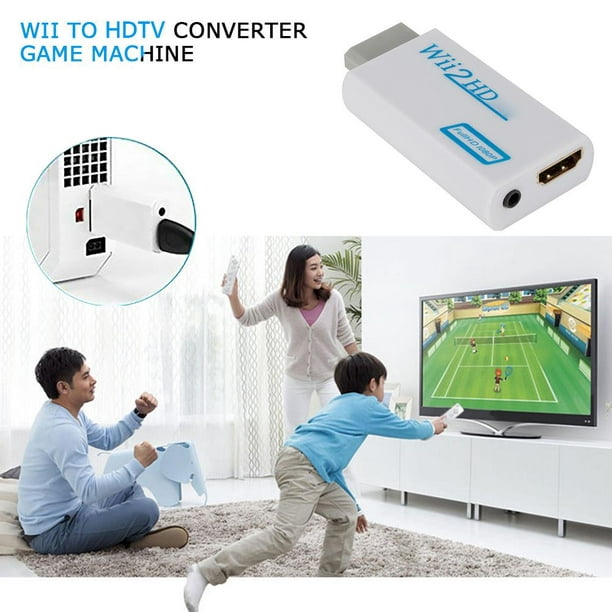 Adaptador Wii Hdmi, Wii a Hdmi 720/1080P Hd Converter Adapter con salida de  audio de 3,5 mm, Wii 2 Hdmi Converter para Wii Monitor Beamer Tv Mejor
