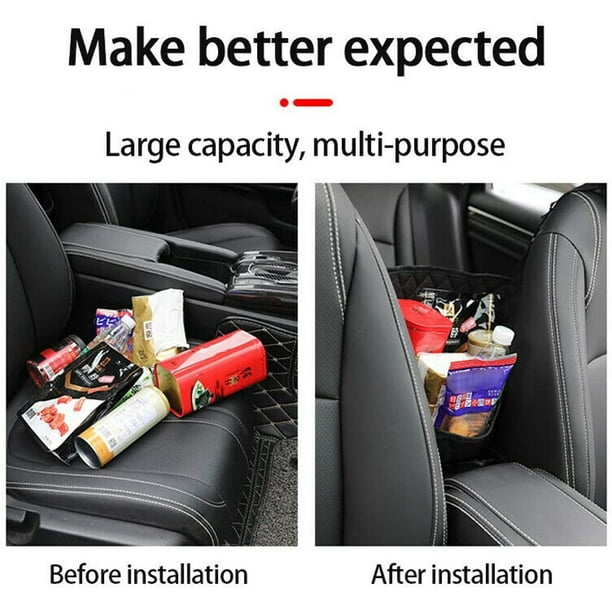 Organizador de coche, bolsa de almacenamiento entre asientos delanteros,  soporte para bolso de coche, soporte de pañuelos, barrera para mascotas  para