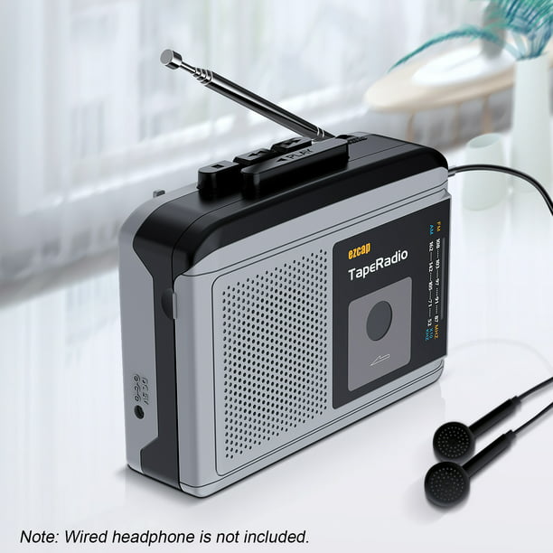 Comprar Ezcap234 Reproductor de cinta de casete Radio AM FM portátil  Convertidor de cinta de casete a MP3 Grabadora de sonido Altavoz  incorporado con conector para auriculares
