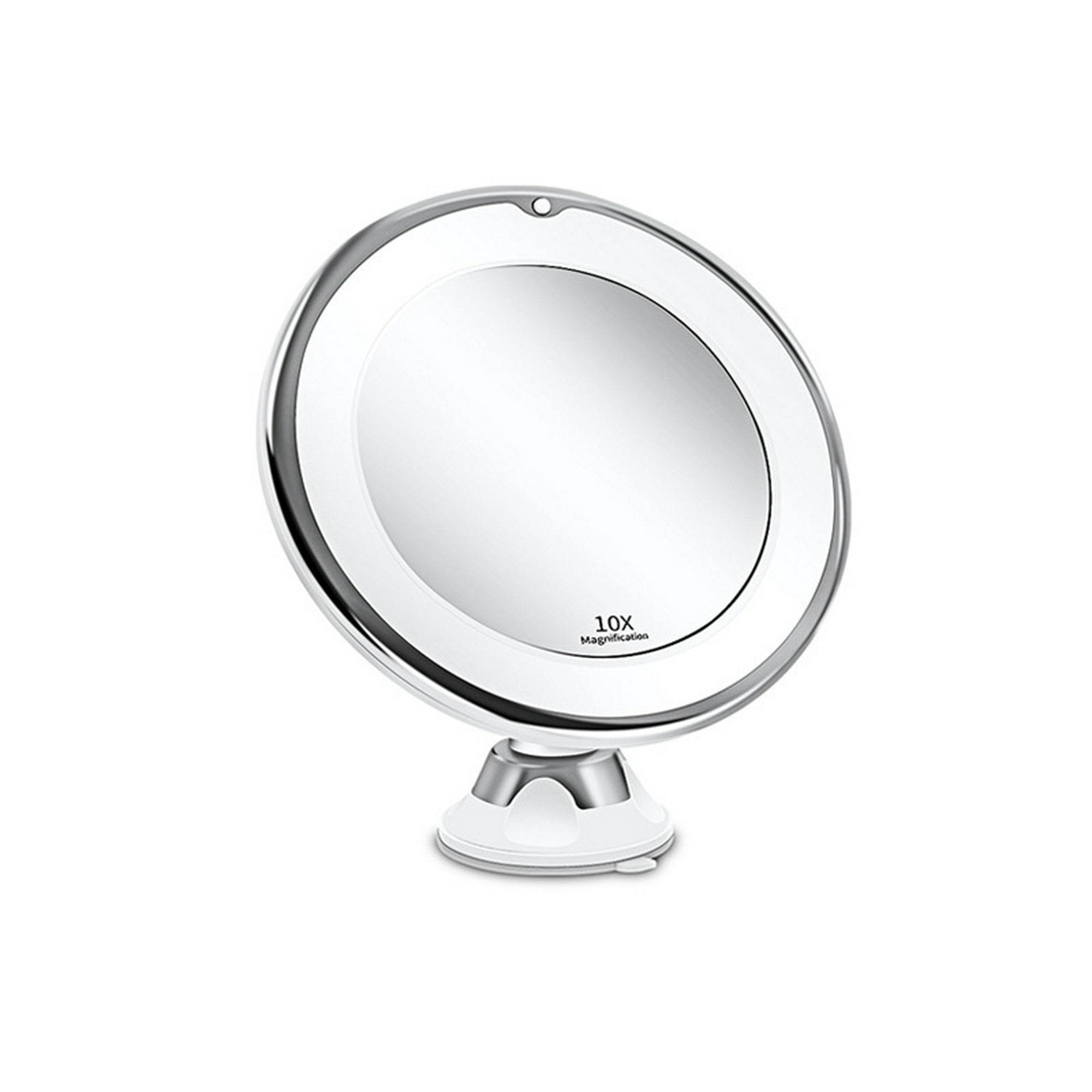 Beautural Espejo de maquillaje con aumento de 10 veces con luces LED,  espejo de maquillaje con aumento iluminado para el hogar, mesa, baño,  ducha