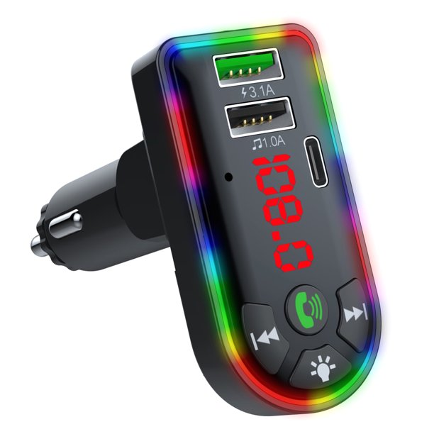 Transmisor FM para coche con Bluetooth 5,0, cargador MP3