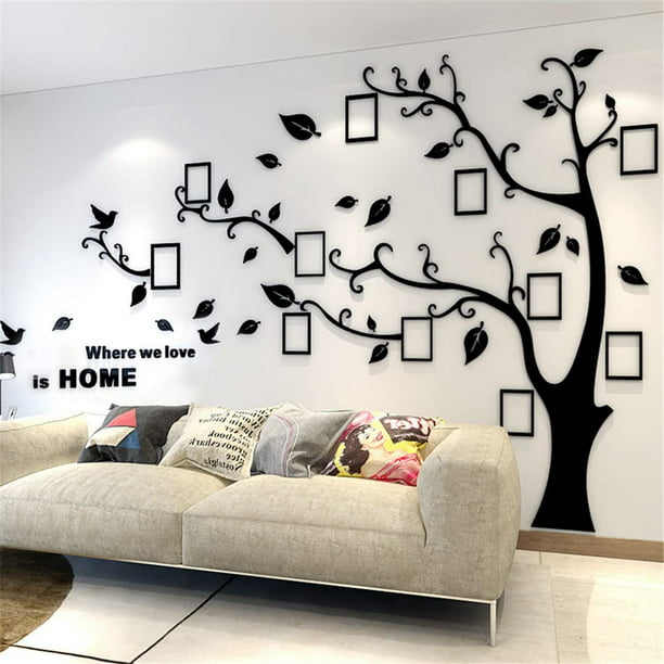  LALEN - Pegatinas de pared (1 unidad), diseño de árbol 3D de  textura, acrílico, para pared, para salón, árboles para paredes, pegatinas,  200 x 100 cm : Herramientas y Mejoras del Hogar