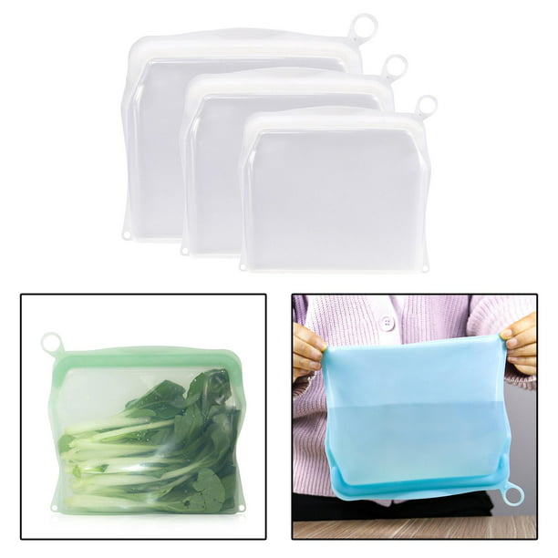  Bolsas de almacenamiento de silicona reutilizables