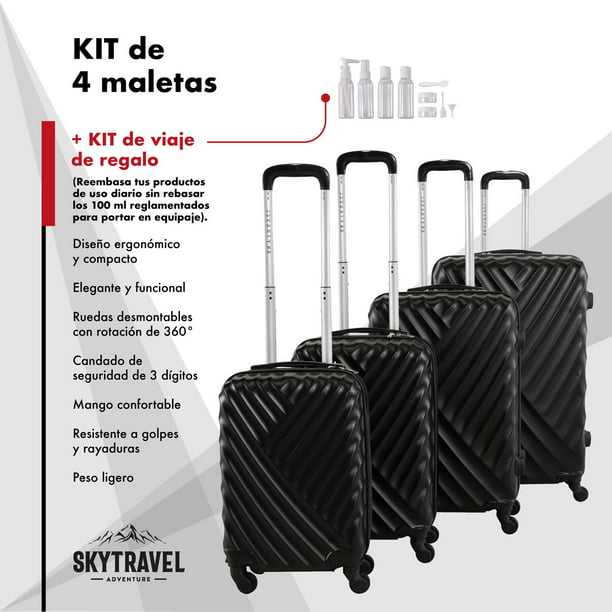 Juego Kit 3 Maletas Viaje Ultra Resistente Rack and Pack 4 Ruedas