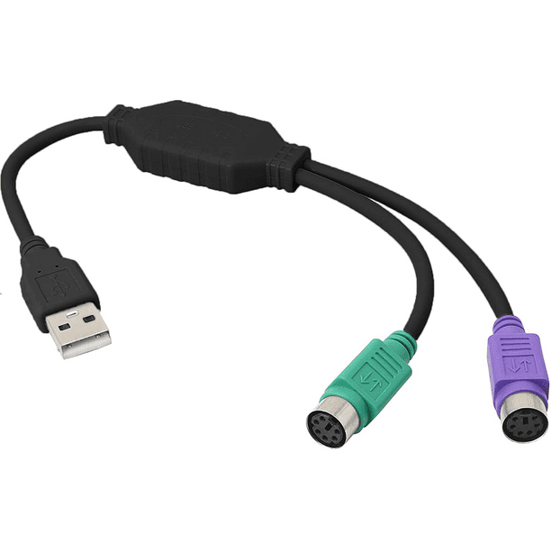 Adaptador de Cable USB PS2 para teclado y ratón con interfaz PS/2, controlador USB integrado y puerto PS2 compatible con conmutador KVM Ormromra 2035516-2