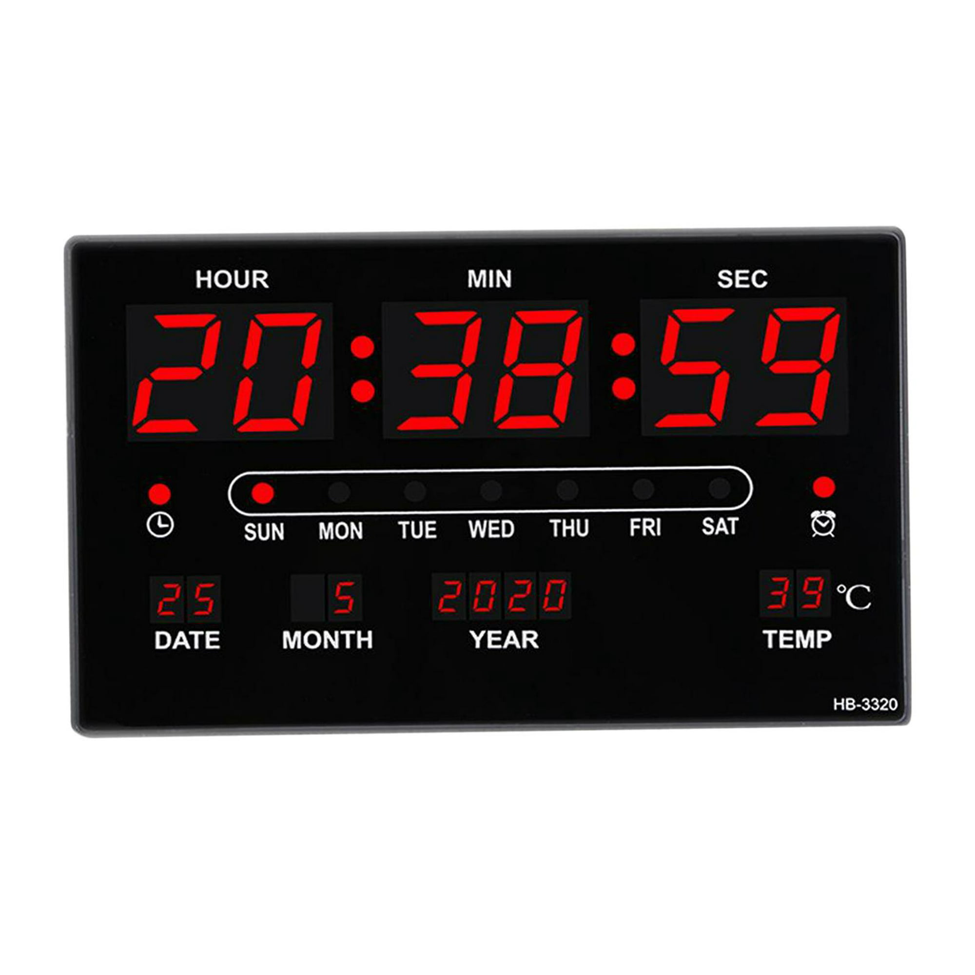 NTIYOU Reloj de pared grande LCD Digital despertador, fecha y  fecha, calendario digital, reloj de día, reloj de pared digital grande (9.3  * 6.5 * 1.0 in) sala de estar : Hogar y Cocina