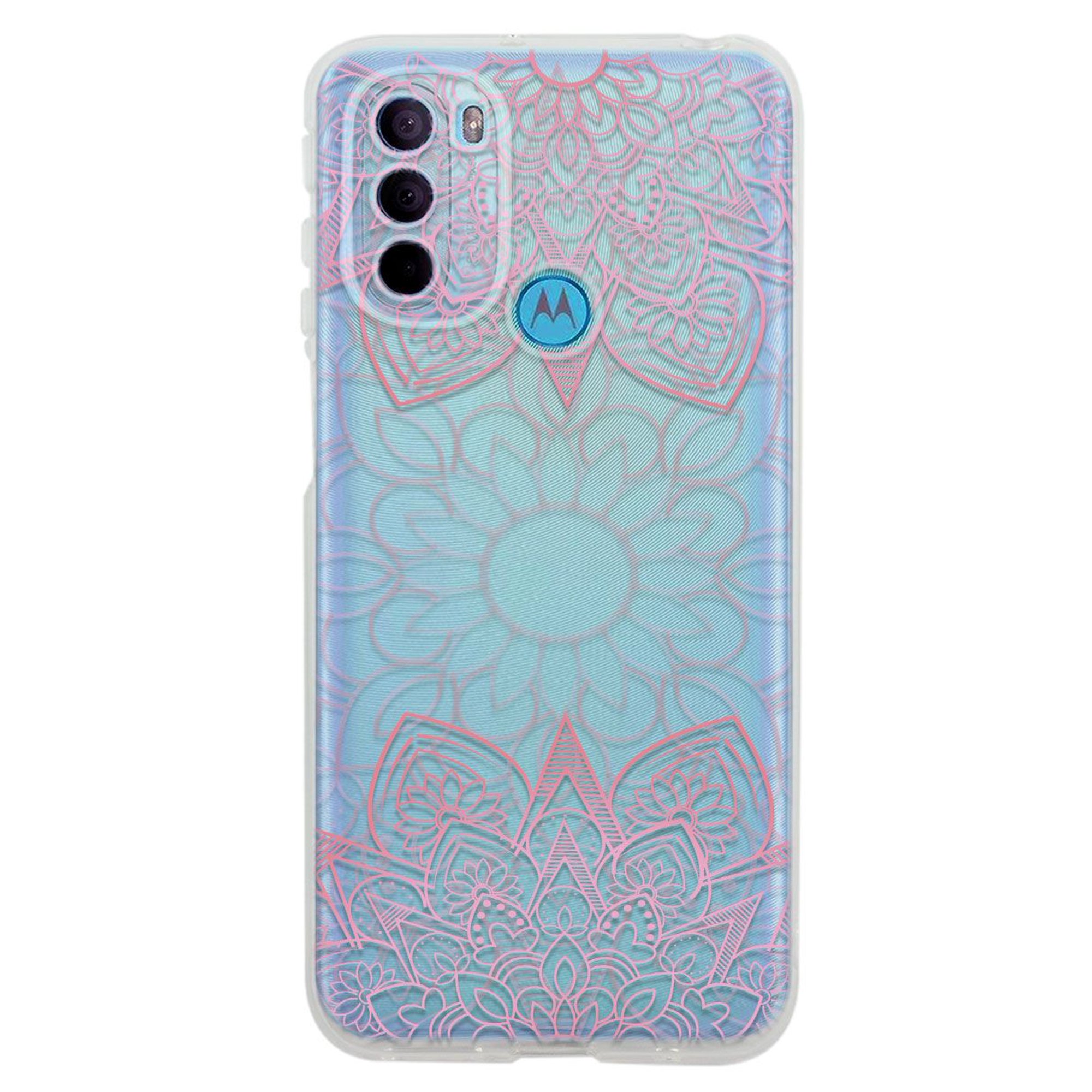 Funda para moto g31 mandalas rosas, uso rudo, instacase protector para moto g31 antigolpes, case mandalas rosas