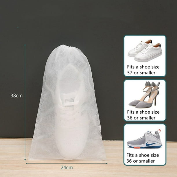 Bolsas De Viaje Impermeables Para Zapatos, 10 Piezas Blanco
