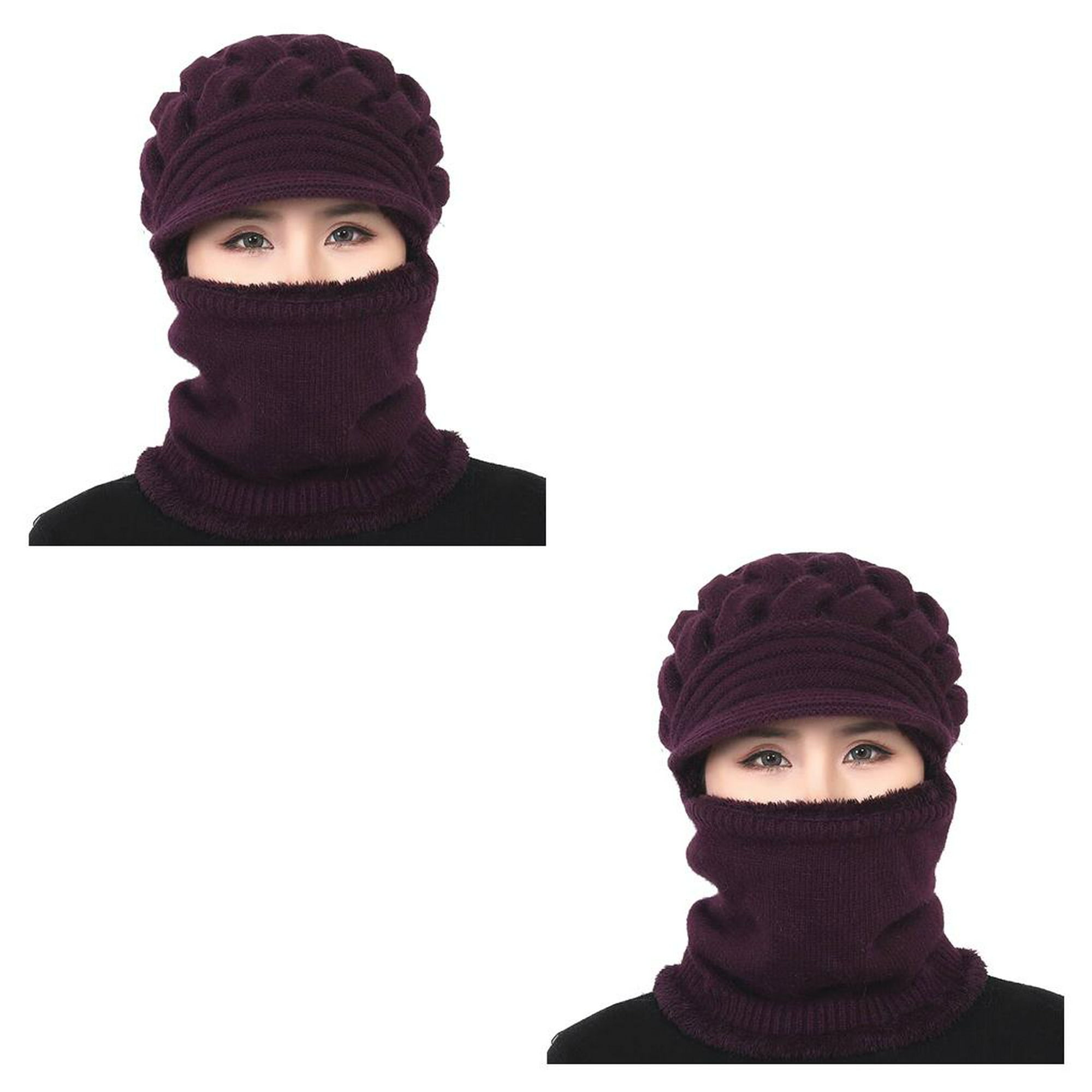 PARA LA NIEVE Gorro de mujer Invierno Conjunto de máscara de