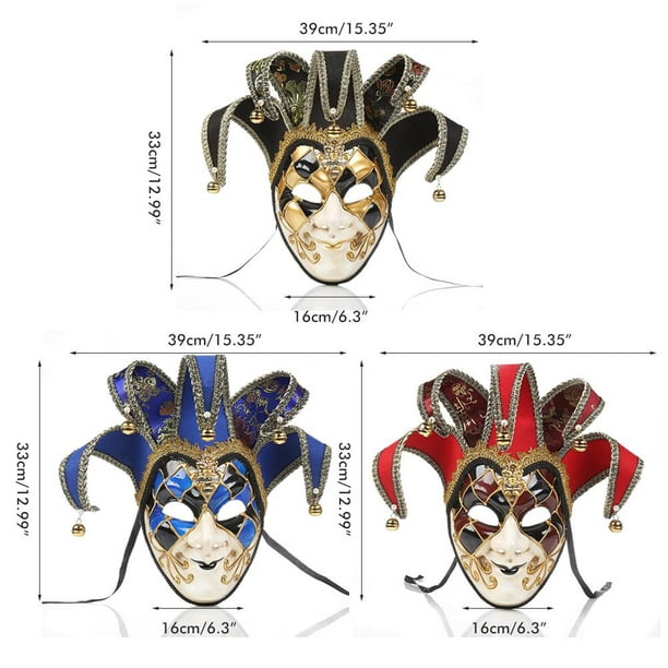 Venetian Scene Painted Full Face Jester Mask