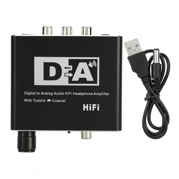 Convertidor de Audio Digital a Analógico de 192 KHz, Convertidor de Digital  a Analógico Bluetooth DAC Digital SPDIF/óptico/Toslink/coaxial a Estéreo  Analógico L/R RCA Y Convertidor de Conector de 3,5 Amonsee No