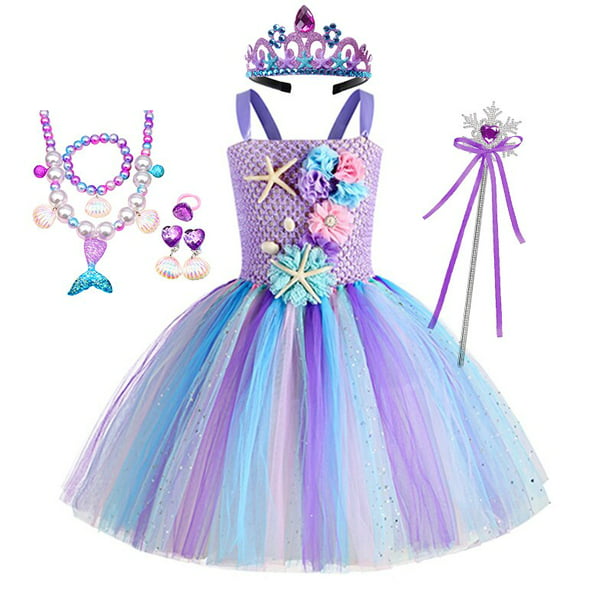 Disfraz de la Sirenita Ariel para niña, vestido de princesa para Cosplay,  Halloween, Carnaval, cumpl Fivean unisex