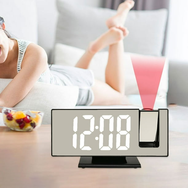 Reloj despertador con proyector Reloj despertador digital para reloj  despertador de moda de cabecera Reloj despertador digital LED con estación  de tiempo