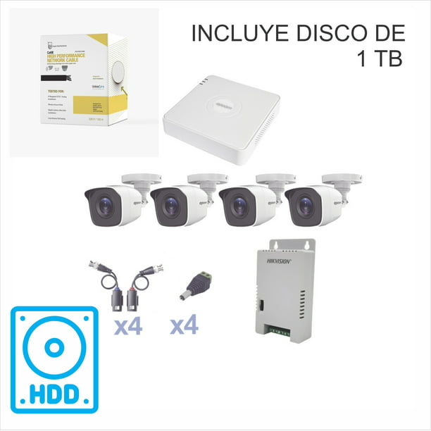 Kit x4 Cámara de seguridad Exterior/Interior Inalámbrica Wifi HD