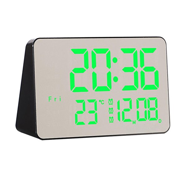 Reloj despertador digital moderno Temperatura Espejo LED Reloj para Negro  BLESIY Despertador digital