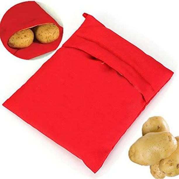 Paquete de 2 bolsas de patatas para microondas con bolsillo para patatas,  bolsa de accesorios aislada de cocina reutilizable para cocinar al vapor  patatas perfectas, ñame, maíz Ormromra WMPH-581