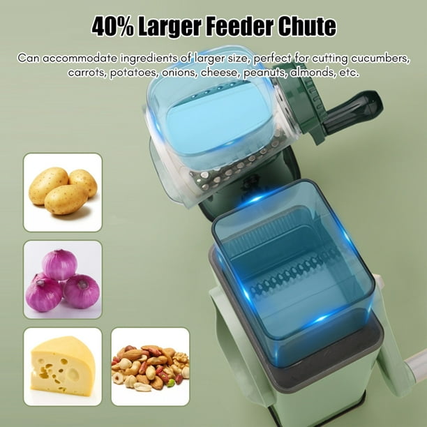 Rallador eléctrico de queso de 250 W, rebanadora/trituradora eléctrica,  cortador eléctrico de verduras para frutas, verduras, ensaladera con 5
