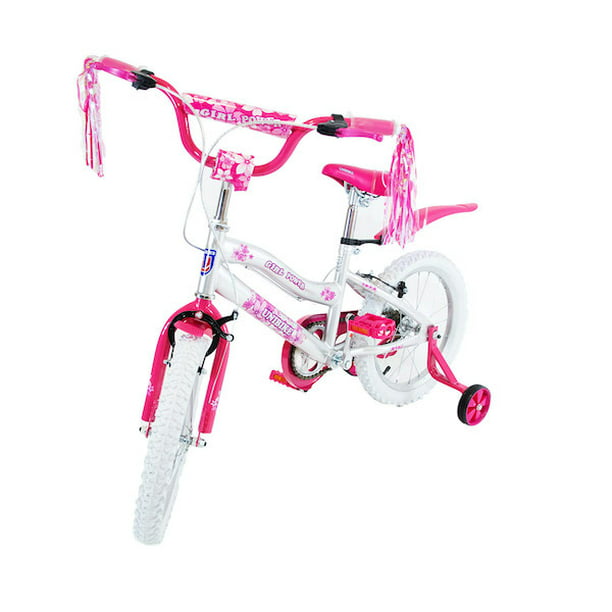 Bicicleta niña de 5 a 10 años, Rodada 16, Blanco-Rosa, con rueditas de entrenamiento. Unibike Girl Power Urbana | Walmart en línea
