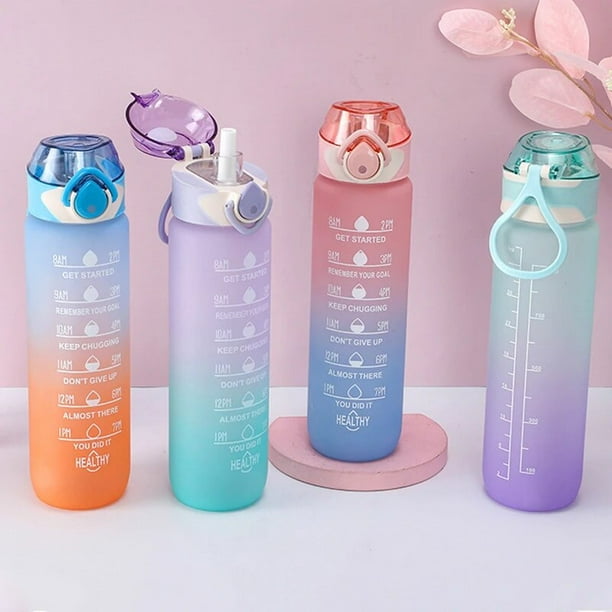 Botella para niñas, con pajita ideal para aprender a beber