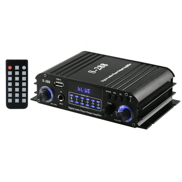 S-288 Mini amplificador de potencia de audio Amplificador BT5.0 digital de  4.1 canales 50W MABOTO Amplificador de poder