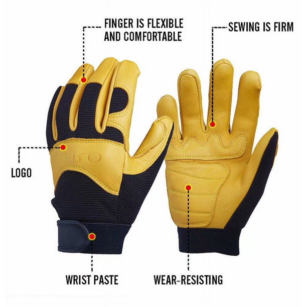 Guantes De Cinco Dedos Invierno Hombre Piel De Venado Guantes De