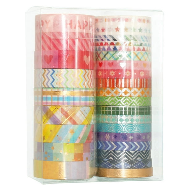Cinta adhesiva decorativa Washi para envolver regalos, 2 unidades, cinta  washi de colores, cinta washi para manualidades, álbum de fotos, cinta